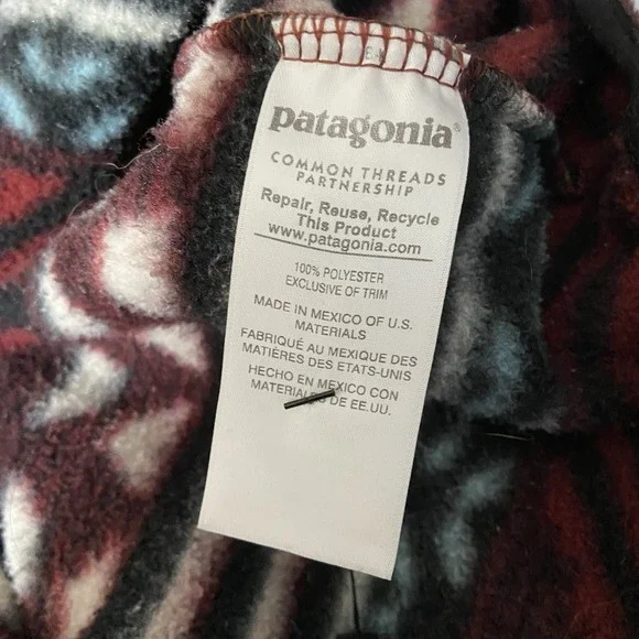 Patagonia Synchilla Sweater men's Medium 1/4 Snap-T Pullover Aztec Saltillo 2016